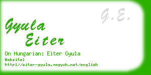 gyula eiter business card